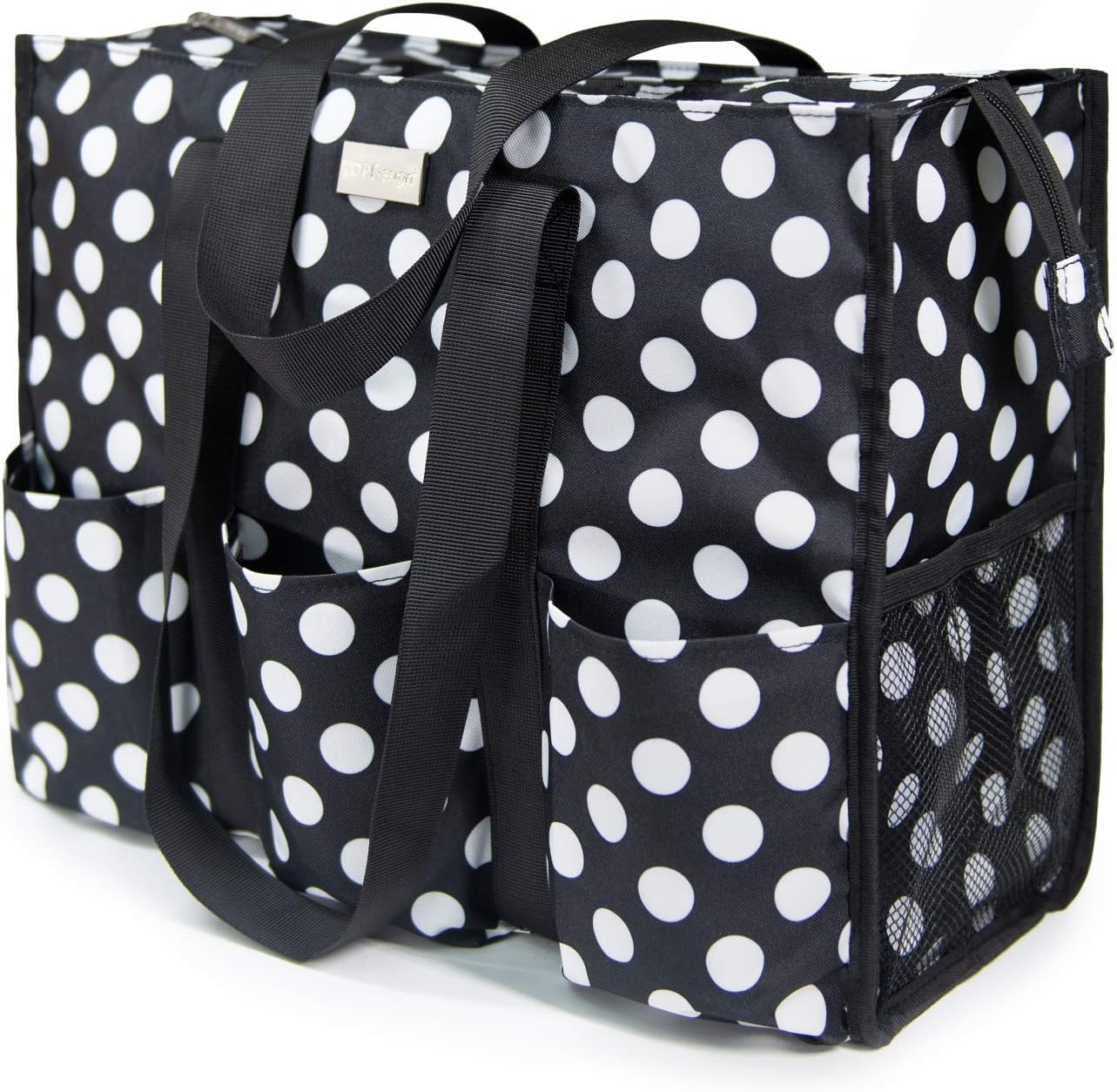 Utility Water Resistant Tote Bag with 13 Pockets for Women