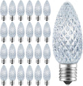 C9 LED Replacement Bulbs 50 Pack - Pure White Shatterproof C9s