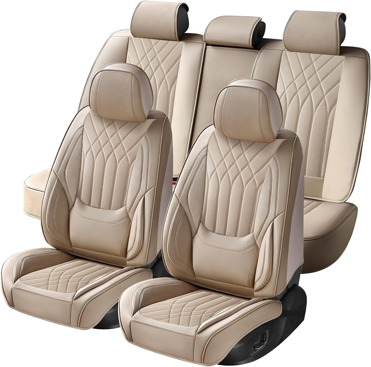 Luxury Nappa Leather Car Seat Covers Full Set for Comfort