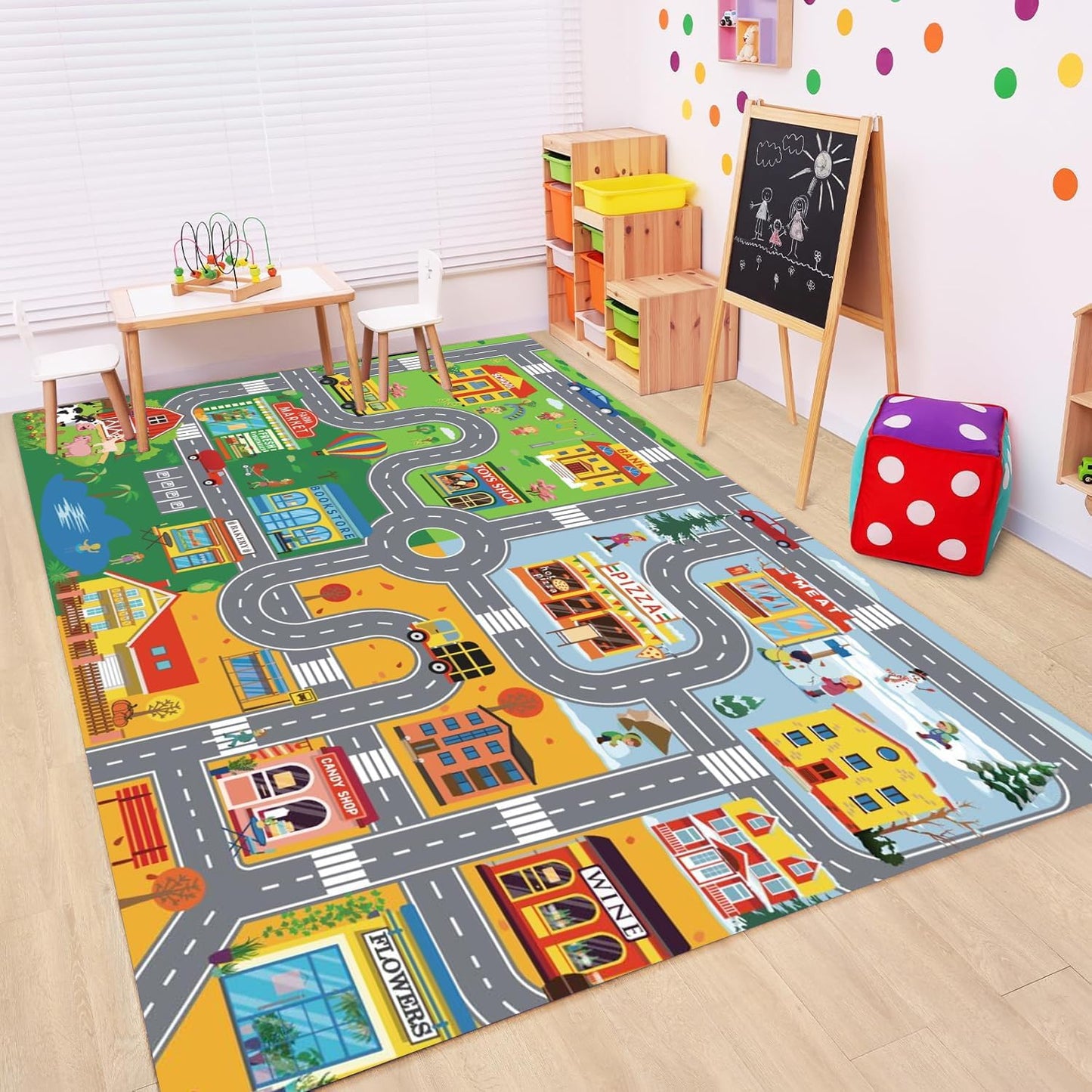 Car Rugs for Kids Toy Cars - City Road Carpet Playmat