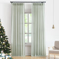Vision Home Soft Green Pinch Pleated Semi Sheer Curtains 102in - Light