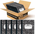 12 Pack Composition Notebook College Ruled Bulk - Durable 200 Pages