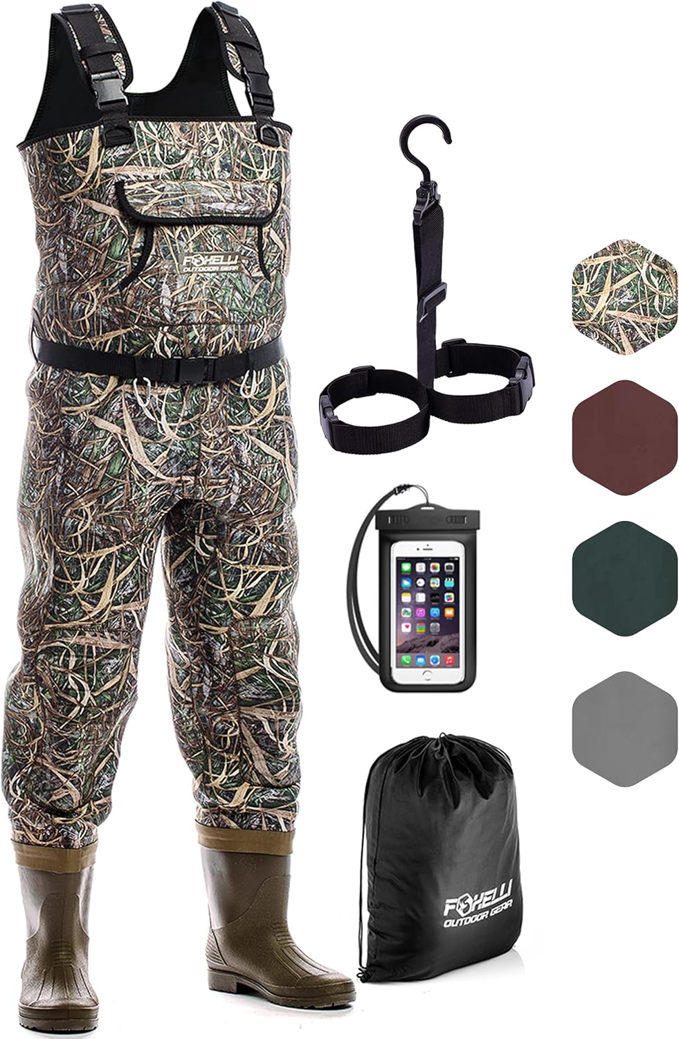 Foxelli Chest Waders for Men & Women - Waterproof Neoprene Gear