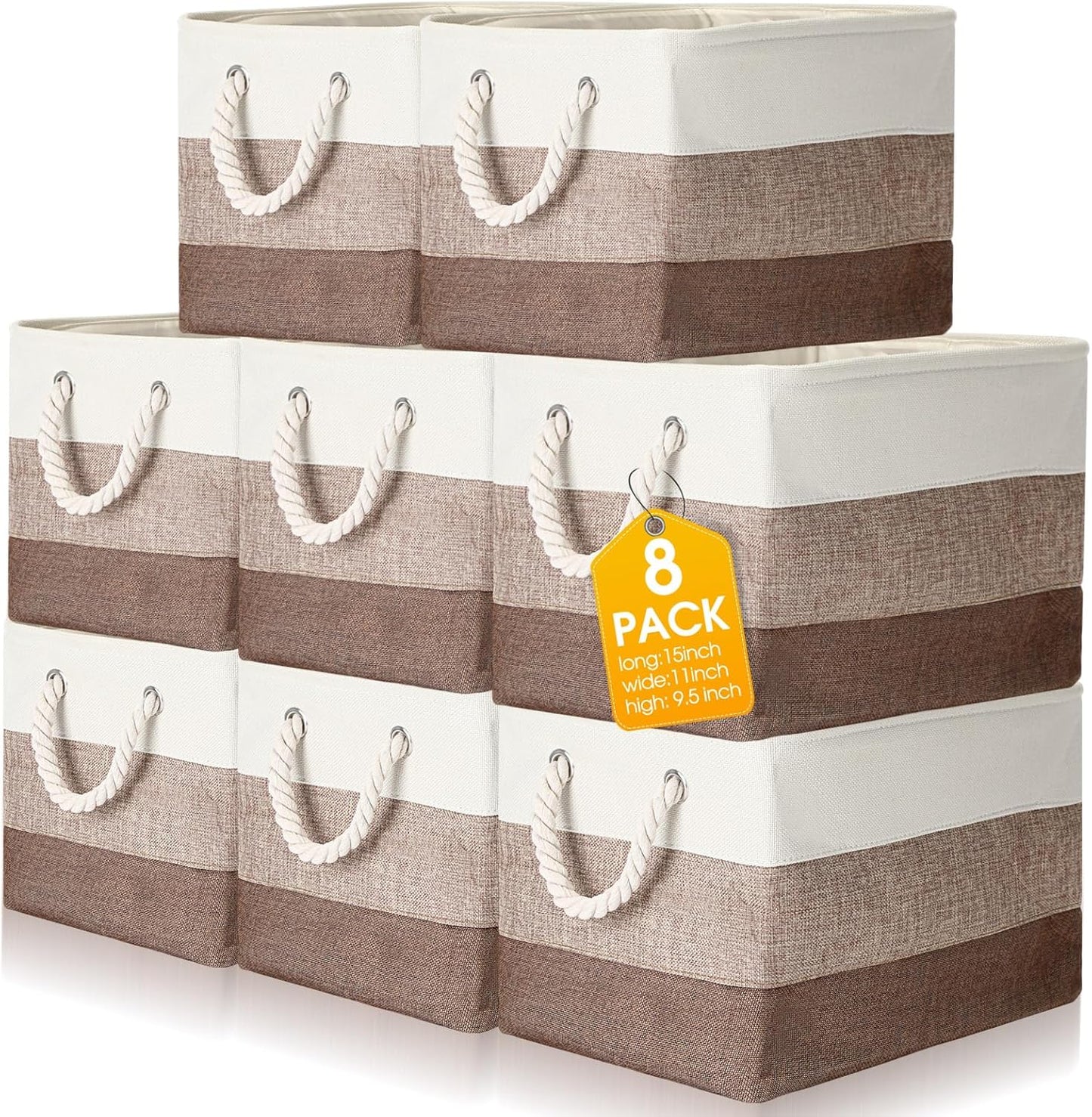 Meekoo 8 Pack Collapsible Storage Bins for Home Organization