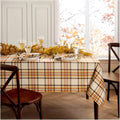 Russet Harvest Woven Plaid Cotton Tablecloth 60in x 120in - Fall Table