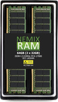 NEMIX RAM 64GB (2X32GB) DDR4 2133MHz ECC LRDIMM - Server Upgrade