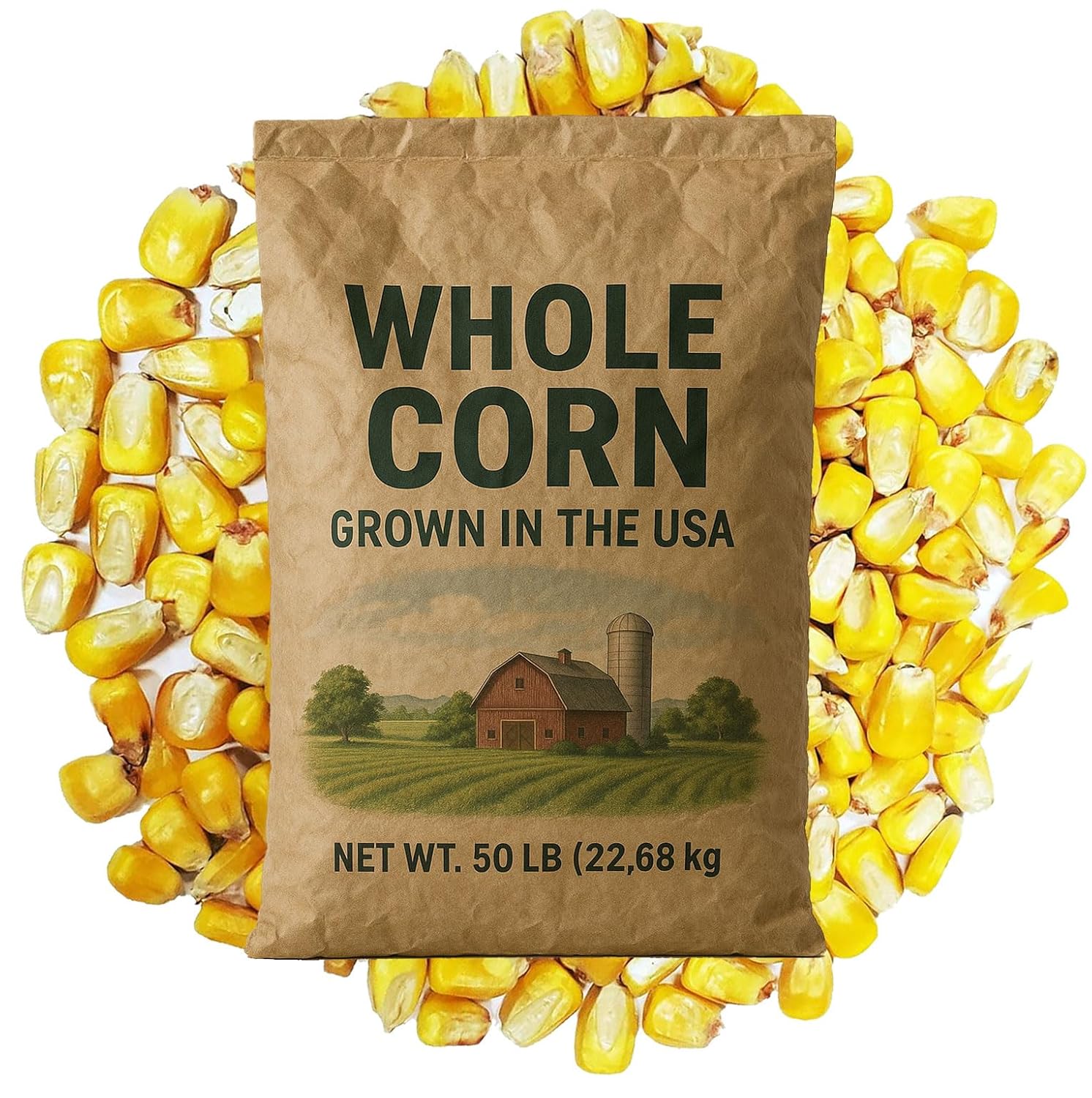 CountryMax Whole Corn 50 lb Bag for Wildlife Feed and Birds