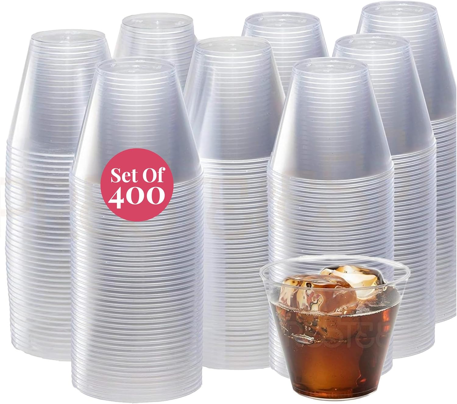 Prestee 400 Pcs Clear Plastic Party Cups for Events and Gatherings
