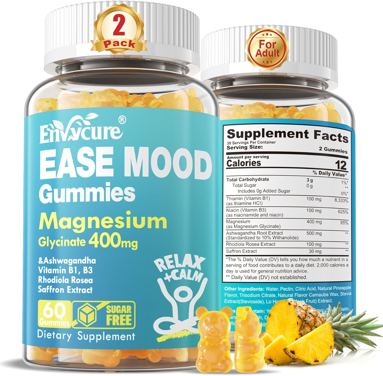 Sugar Free Magnesium Glycinate Gummies for Mood and Calm
