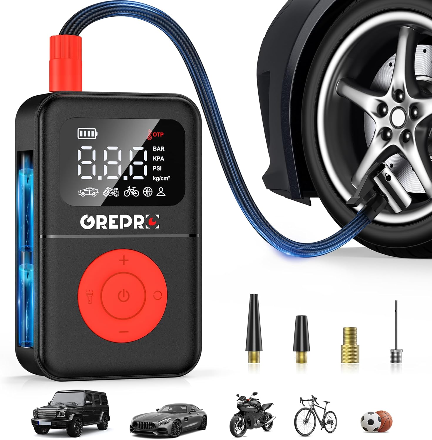 GREPRO 160 PSI Air Compressor: Fast Inflation Power!