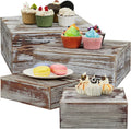Wood Display Risers Set of 4 Rustic Stackable Cupcake Stands