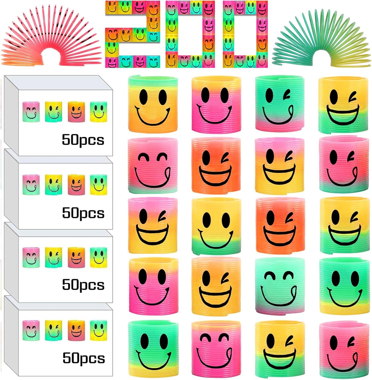 Mini Spring Party Favors for Kids - 200 Pcs Colorful Springs