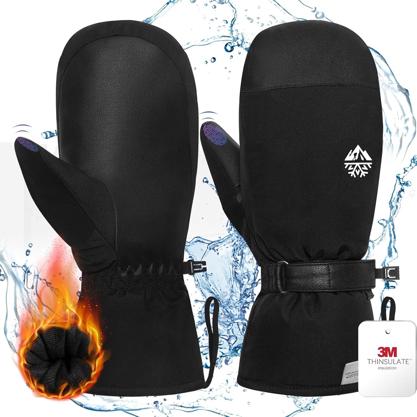 RIGWARL Waterproof Ski Mittens - Warm & Windproof