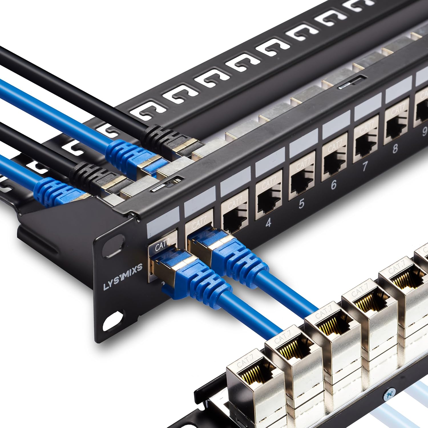 24 Port RJ45 Patch Panel Cat7 STP for Easy Network Setup