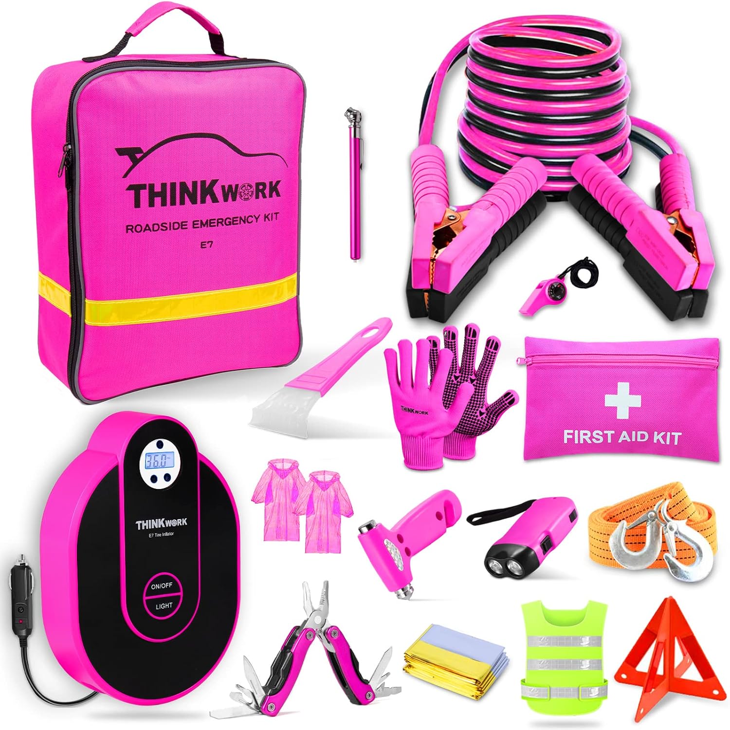 THINKWORK Car Emergency Kit for Teen Girls and Ladies