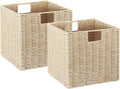 Vagusicc Wicker Storage Basket Set of 2 for Home Organization
