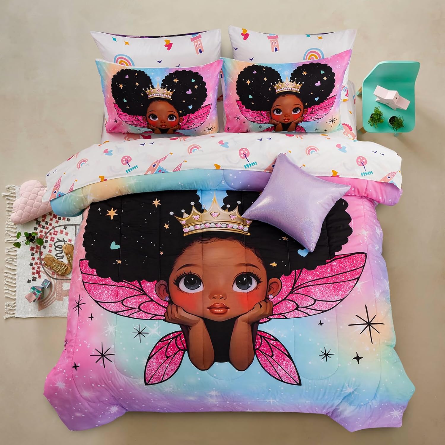 Princess with Wings Comforter Set for Kids - Twin Bedding Set