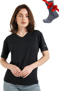 Merino Wool T Shirt Women - 100% Merino Wool Base Layer Tee