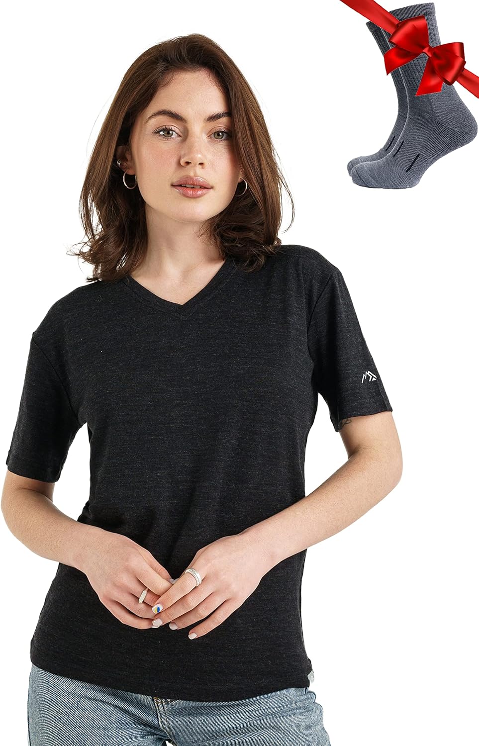 Merino Wool T Shirt Women - 100% Merino Wool Base Layer Tee