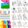 Tenceur Kids Paint Party Favors Set with Canvas Panels and Easels