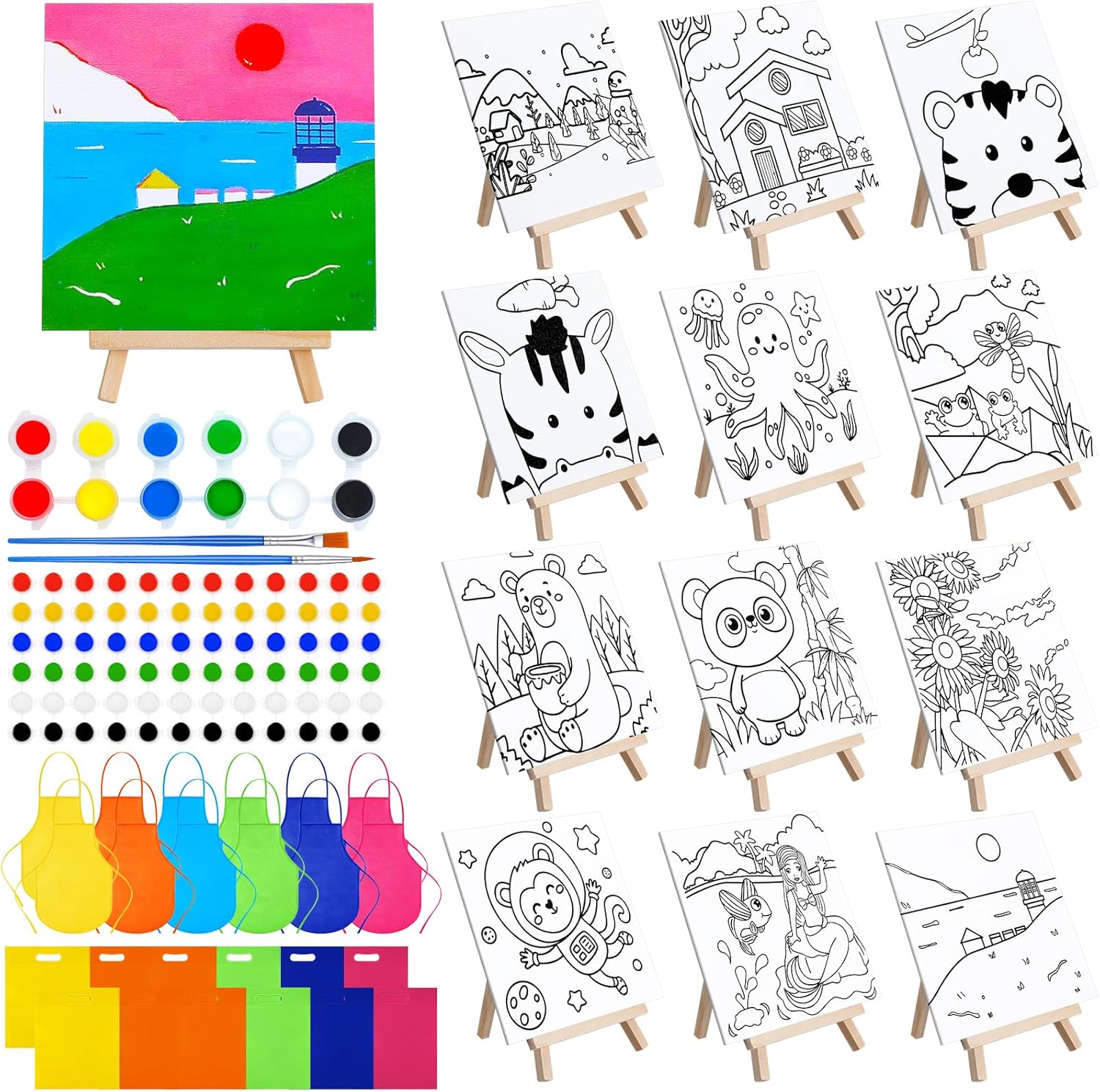 48 Pcs Kids Paint Party Favors Set for Creative Fun