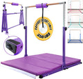 Foldable Gymnastic Bar for Kids Ages 3-20 - Adjustable 5ft Base, 4ft