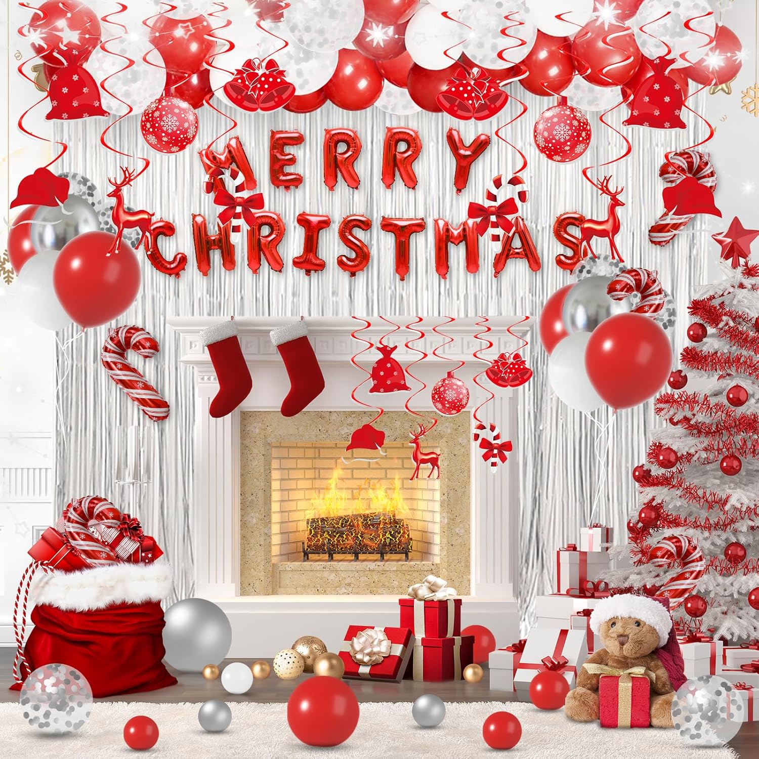 Festive Xmas Party Decor Kit - All-in-One Merry Christmas Supplies