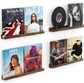 Vinyl Record Shelf Wall Mount 24 in Pack of 4 - Walnut Floating