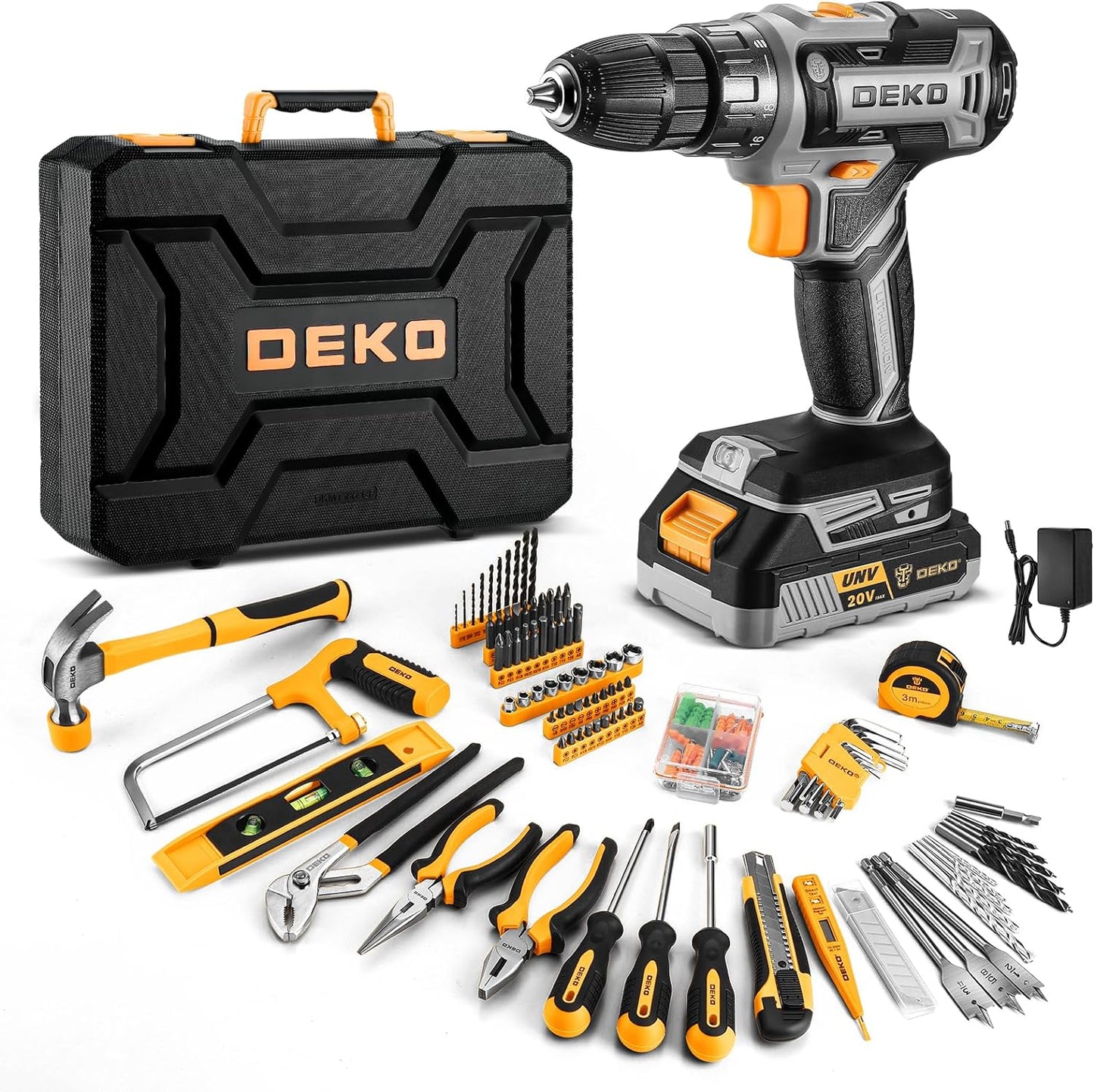 Cordless Drill Tool Kit Set: 20V Power Drill for Home Repair