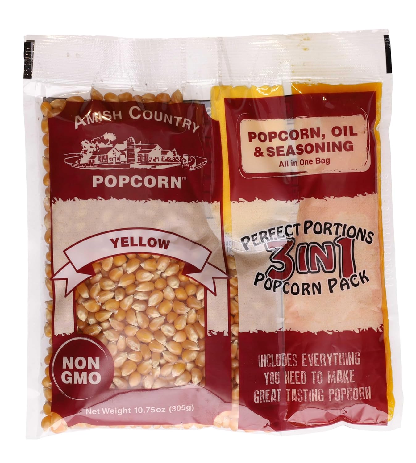 Amish Country Popcorn All-In-One Kernel Packs for Easy Popping