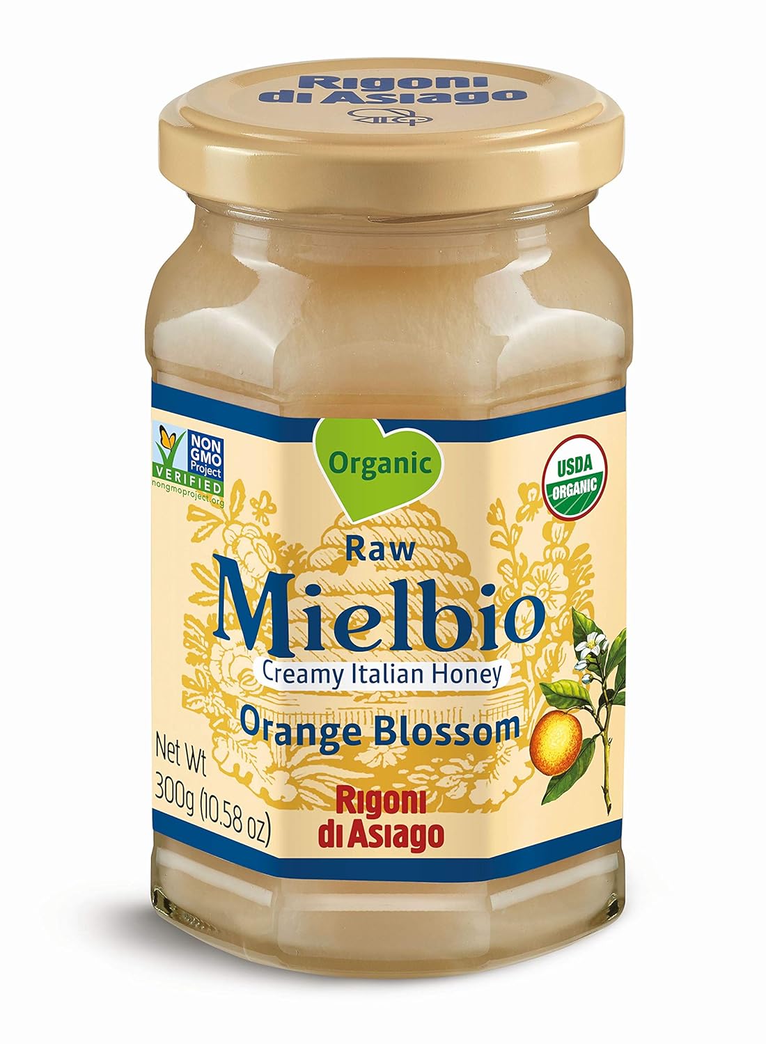 Rigoni di Asiago Organic Raw Orange Blossom Honey, 10.58 Oz Pack