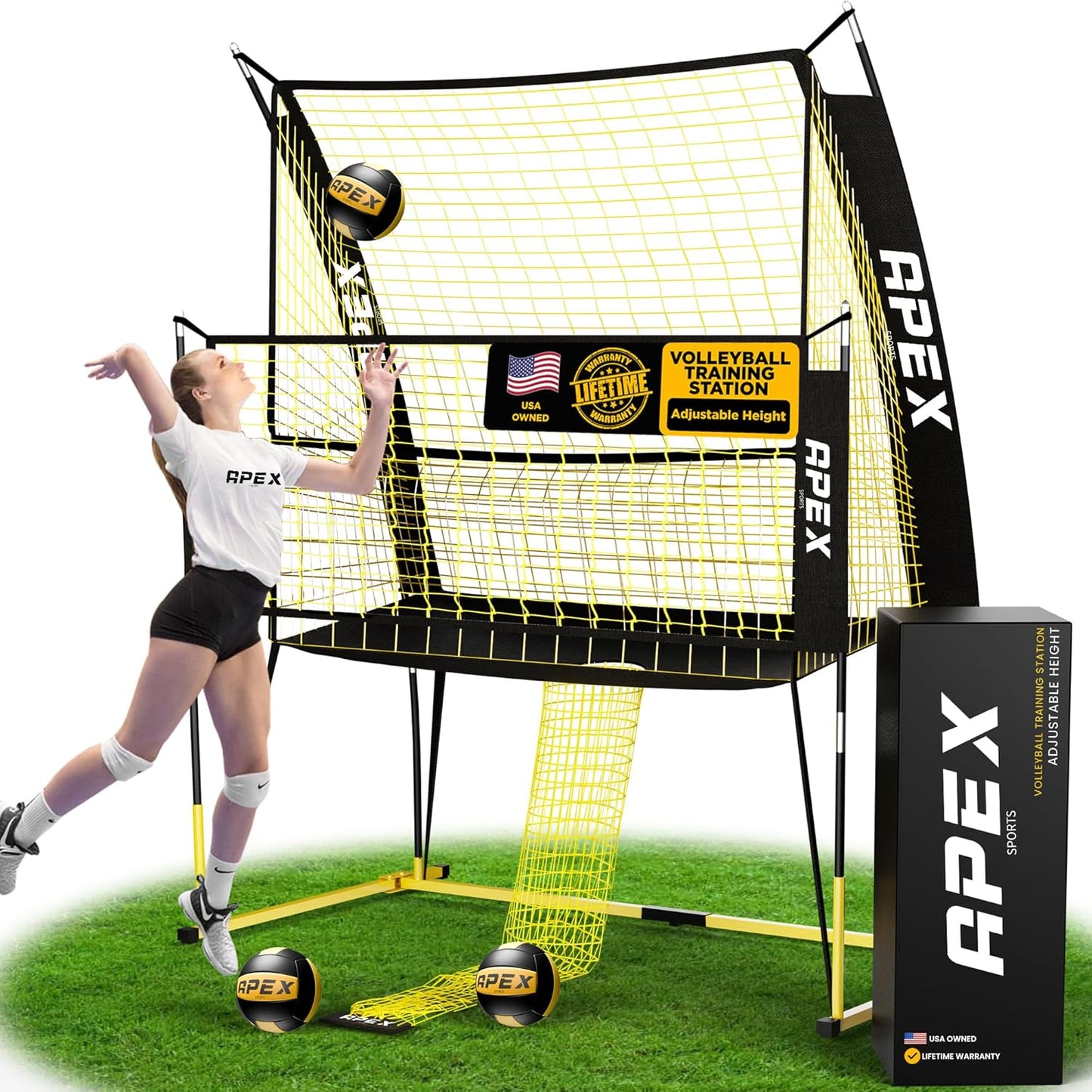 Volleyball Training Net System - Sturdy, Adjustable, Portable