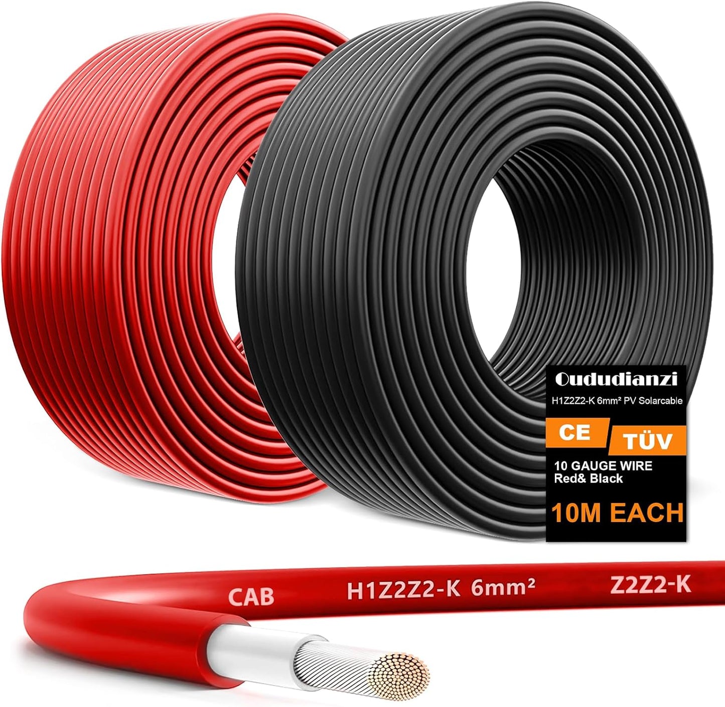 Oududianzi 10 Gauge Wire - Reliable Solar Panel Cable for DIY