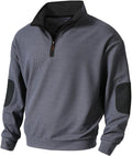 Men's Standing Collar Color Blocking Quarter Zip Sweater - Stylish