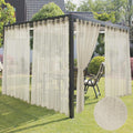 Outdoor Sheer Curtains 110x95 in 4 Panels - Waterproof Linen Privacy