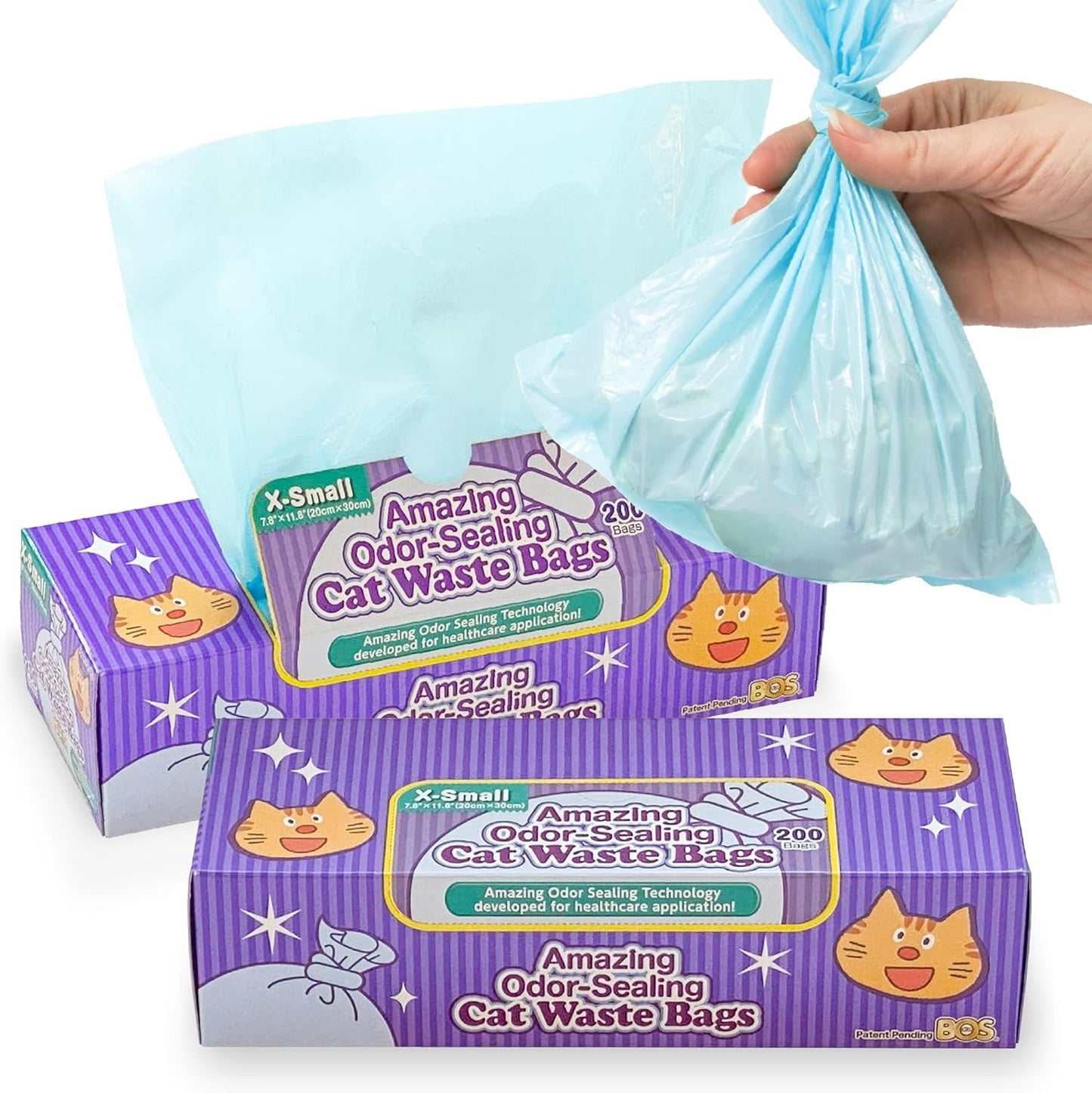 BOS Amazing Odor Sealing Cat Waste Bags - Durable & Unscented
