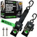 Retractable Boat Trailer Tie Down Straps 2PK - Durable Transom Mount