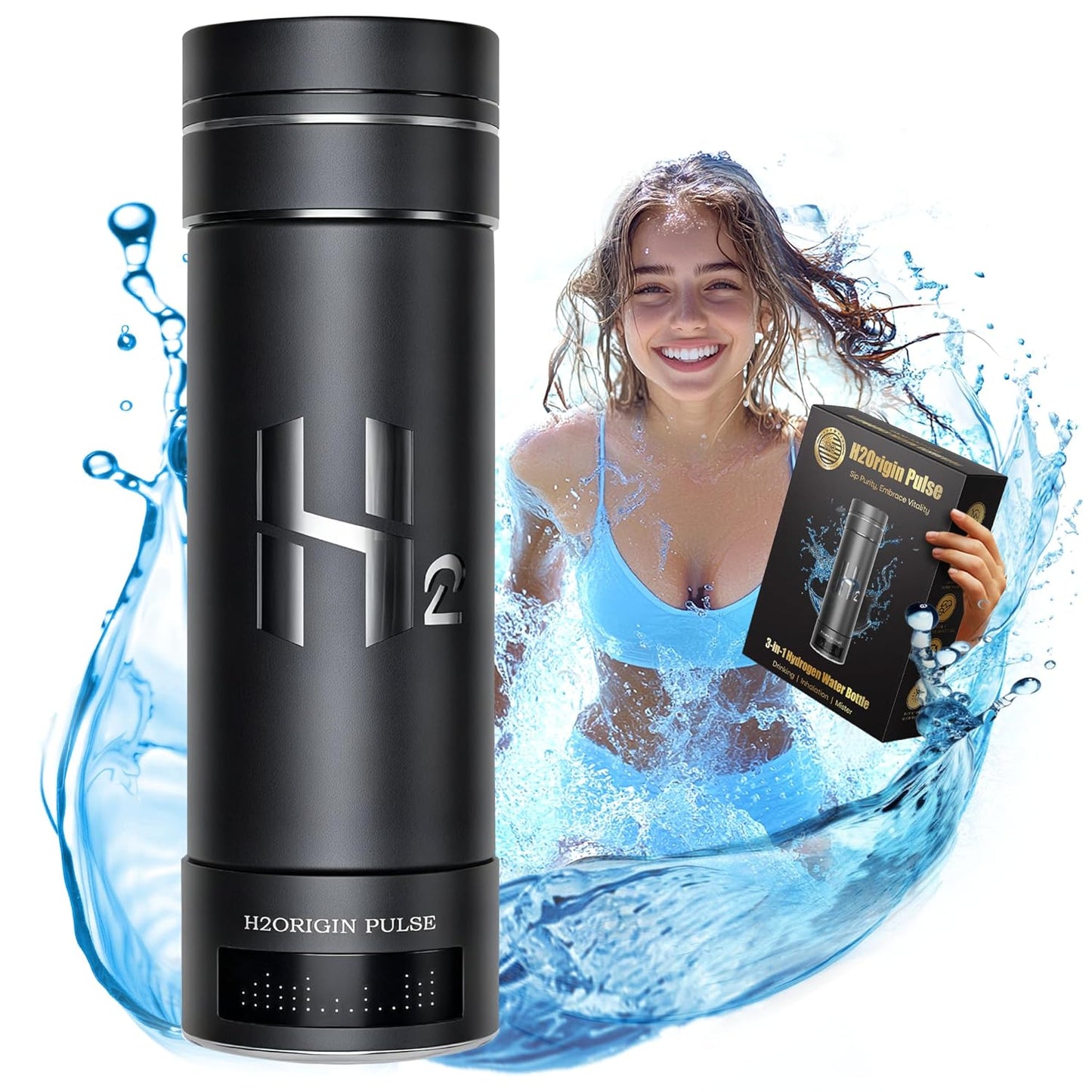 Hydrogen Water Bottle Generator with 9000 PPB Ionizer Technology