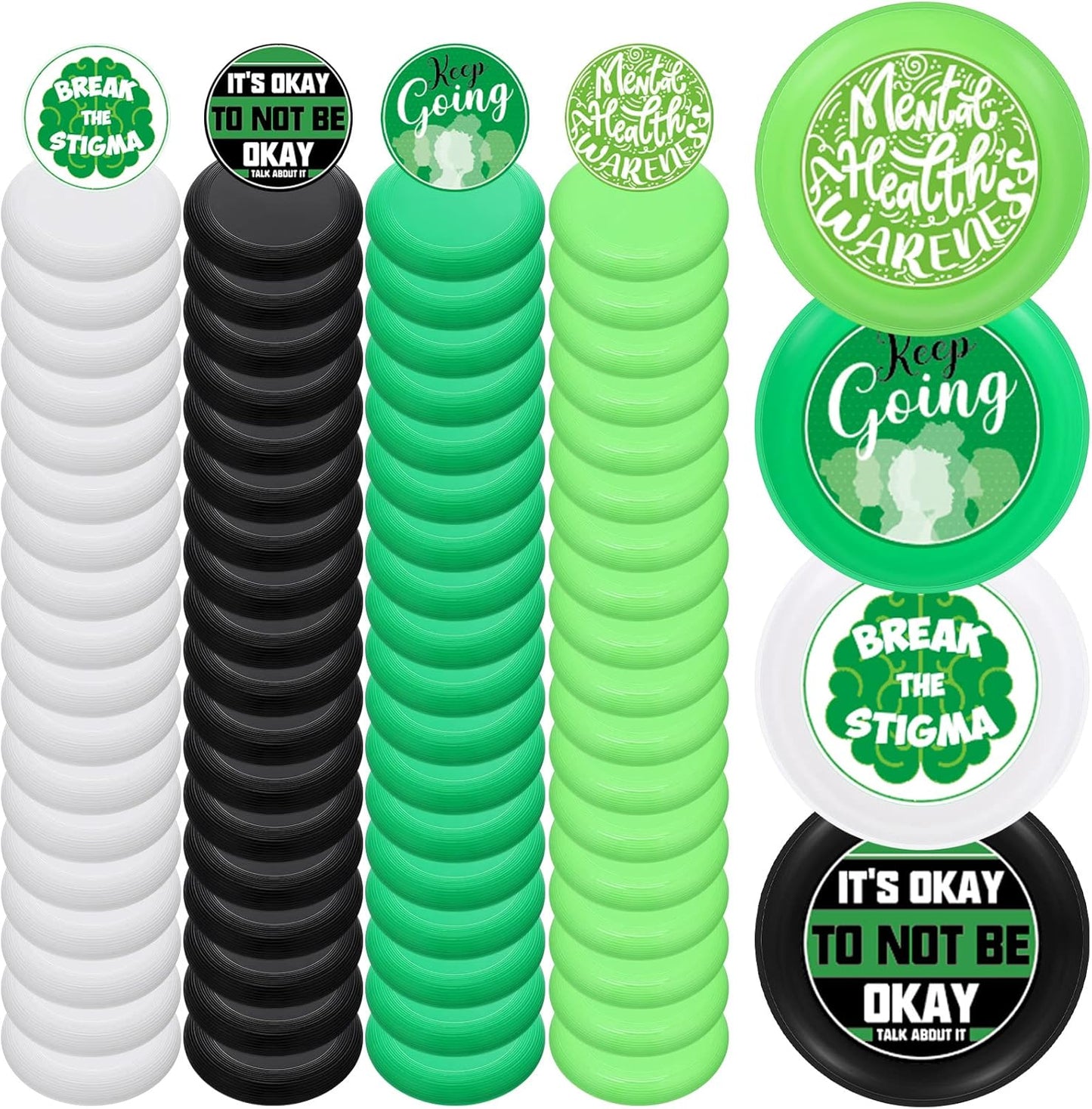 72 Pcs Mini Mental Health Flying Disc Set - Outdoor Fun!