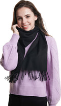 100% Cashmere Winter Scarf for Women - Lightweight 60in Fringed