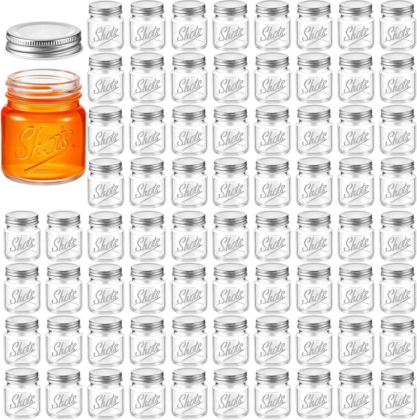 Mini Mason Jar Shot Glasses 72 Pcs for Parties and Favors