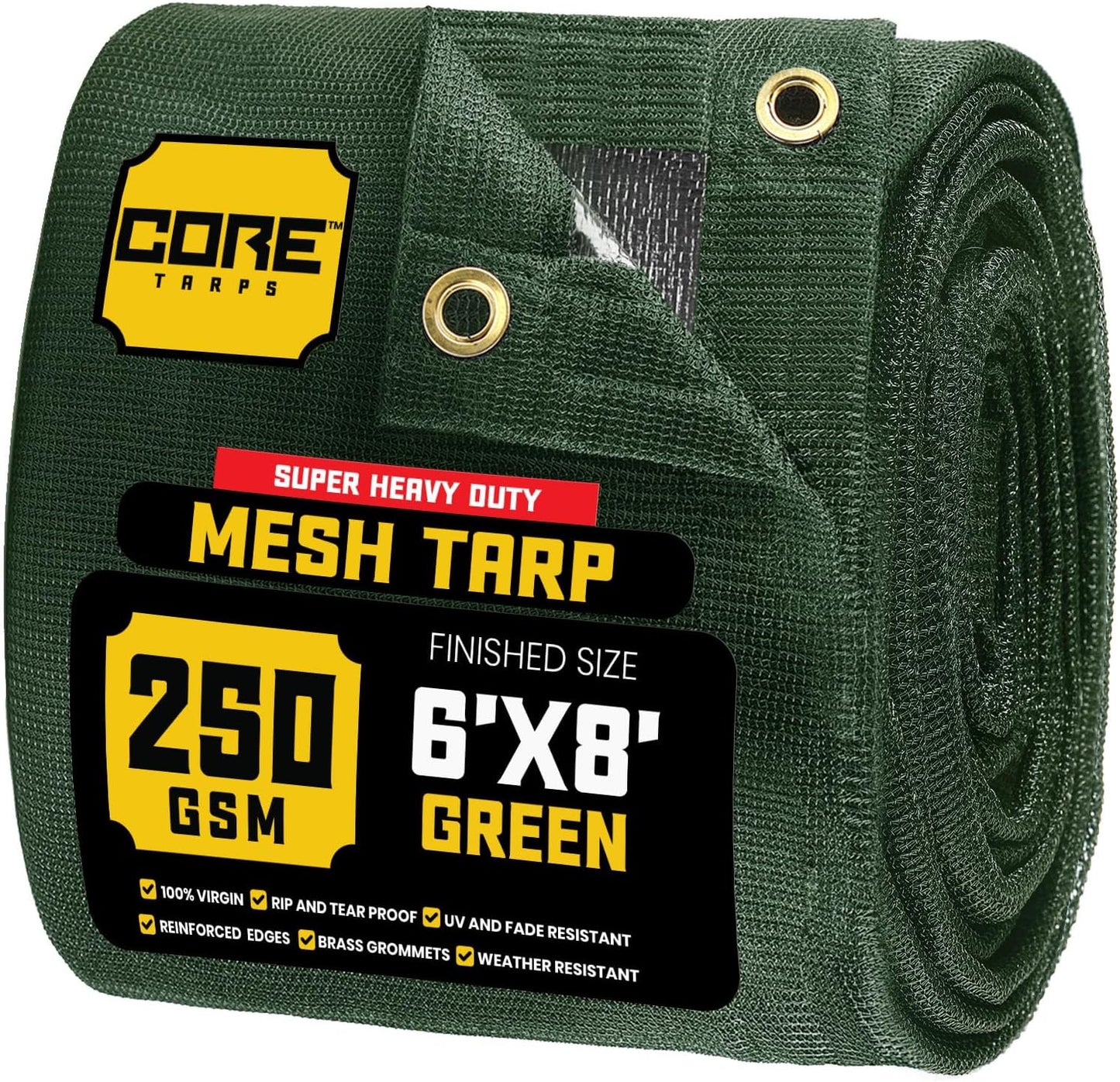 Core Tarps 60% Green Shade Cloth - Heavy Duty Mesh Tarp