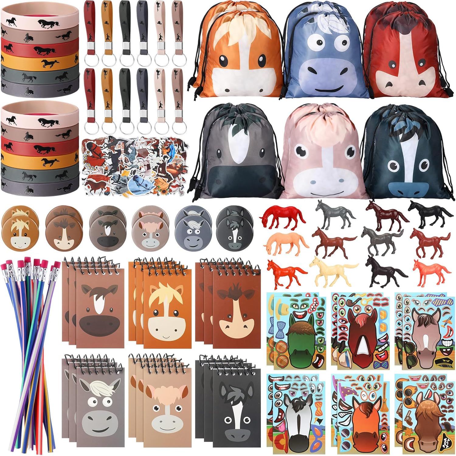 114 Pcs Horse Themed Party Favor Supplies for Kids Fun