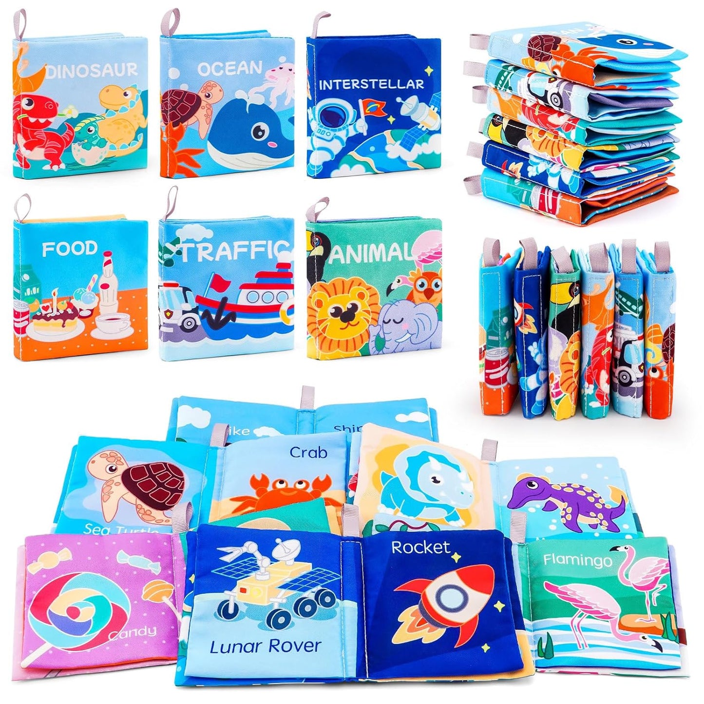 Interactive Baby Cloth Book Set by LOOKLEBE