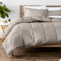 Queen Khaki Comforter Set - Ultra-Soft Goose Down Alternative
