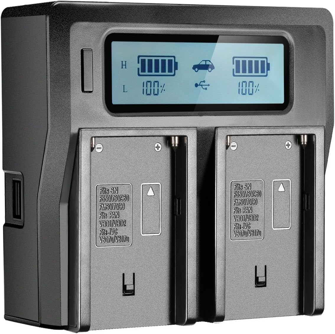 LCD Dual Channel Charger for Sony BP-U30 BP-U60 BP-U90 Batteries