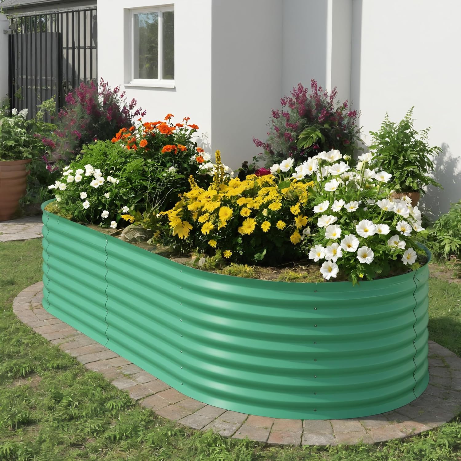 Durable 4x2x2 ft Galvanized Raised Garden Bed for Outdoor Use