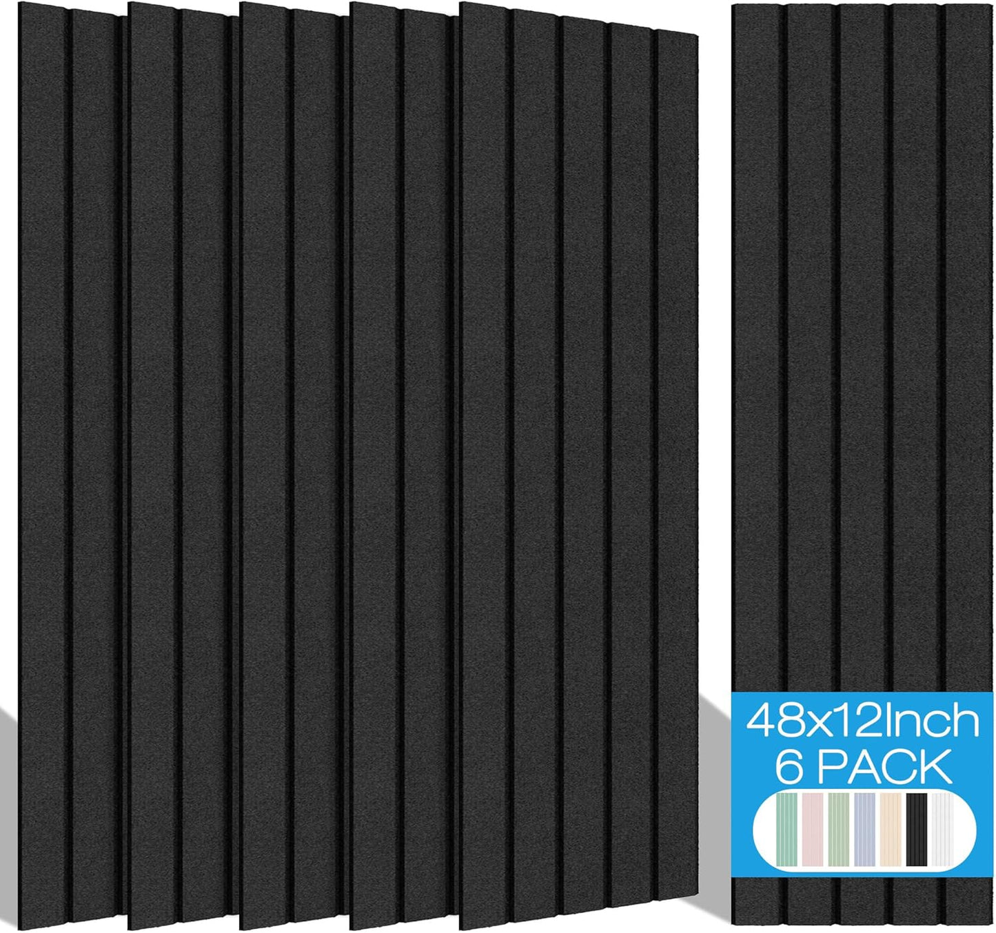 BUBOS 6 Pack Large Acoustic Panels for Soundproofing Walls