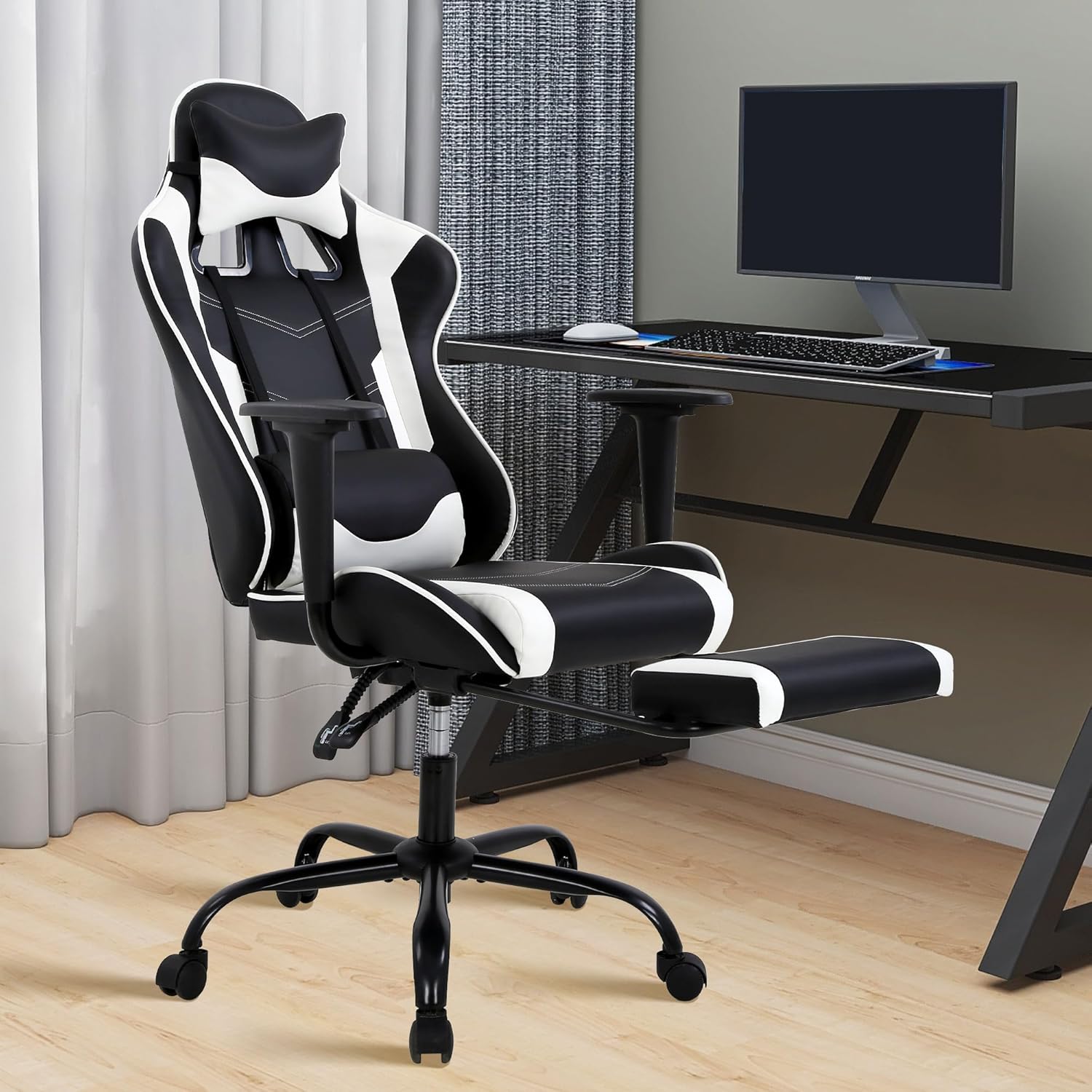 High Back PU Leather Gaming Chair with Ergonomic Comfort