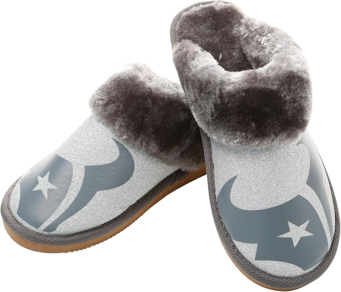 FOCO Womens NFL Team Logo Glitter Open Back Moccasin Review
